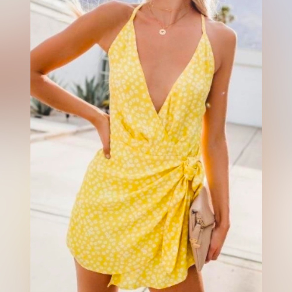 VICI Skylar & Madison Yellow Floral Print Romper